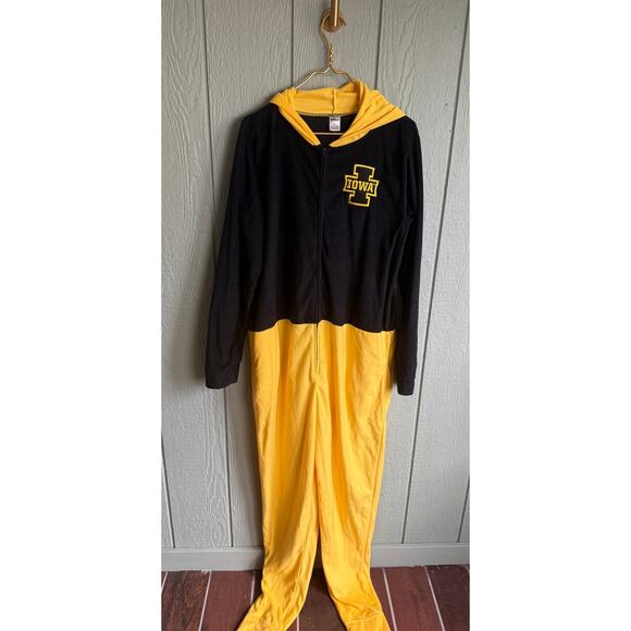Men's Iowa Hawkeyes Fleece Zip Up Onesie, Large - Picture 1 of 5